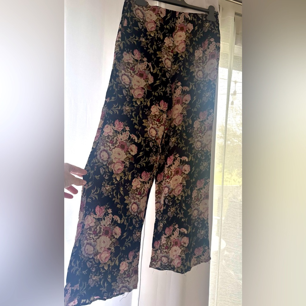 Floral Black Women's Pants